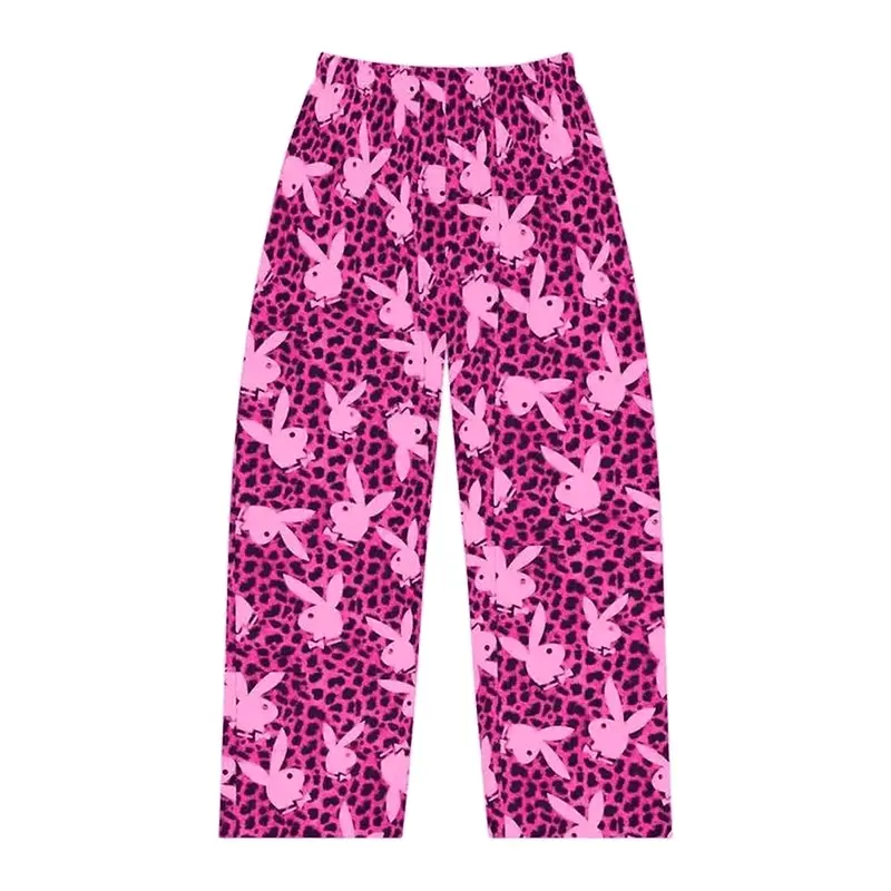 Hot Pink Bunny Print Pajama Pants For Women Pink Bunny Lounge Pants Pink Leopard Lounge Pants For Women Funny Unique Gift For Fash Paja Simple Solid Color Pajama Pant Women