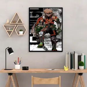 Bakugo Poster, My Hero Academia Manga Wall Art, Explosive Power and Determination, Home Decor, Gift for Fans