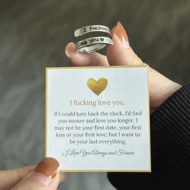 I Fvcking Love You Ring Adjustable Tarnish-Free Hypoallergenic One Size Fits All Daily Reminder Gift for Significant Others