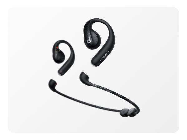 [Refurbished]soundcore by Anker AeroFit Pro Open-Ear Headphones, Ultra Comfort, Secure Fit, Ergonomic Design, Rich Sound with LDAC, Bluetooth 5.3, IP55 Water-Resistant, 46H Playtime, App Control, Wireless Earbuds, Headphones Bluetooth, On Ear, Audio, Wire