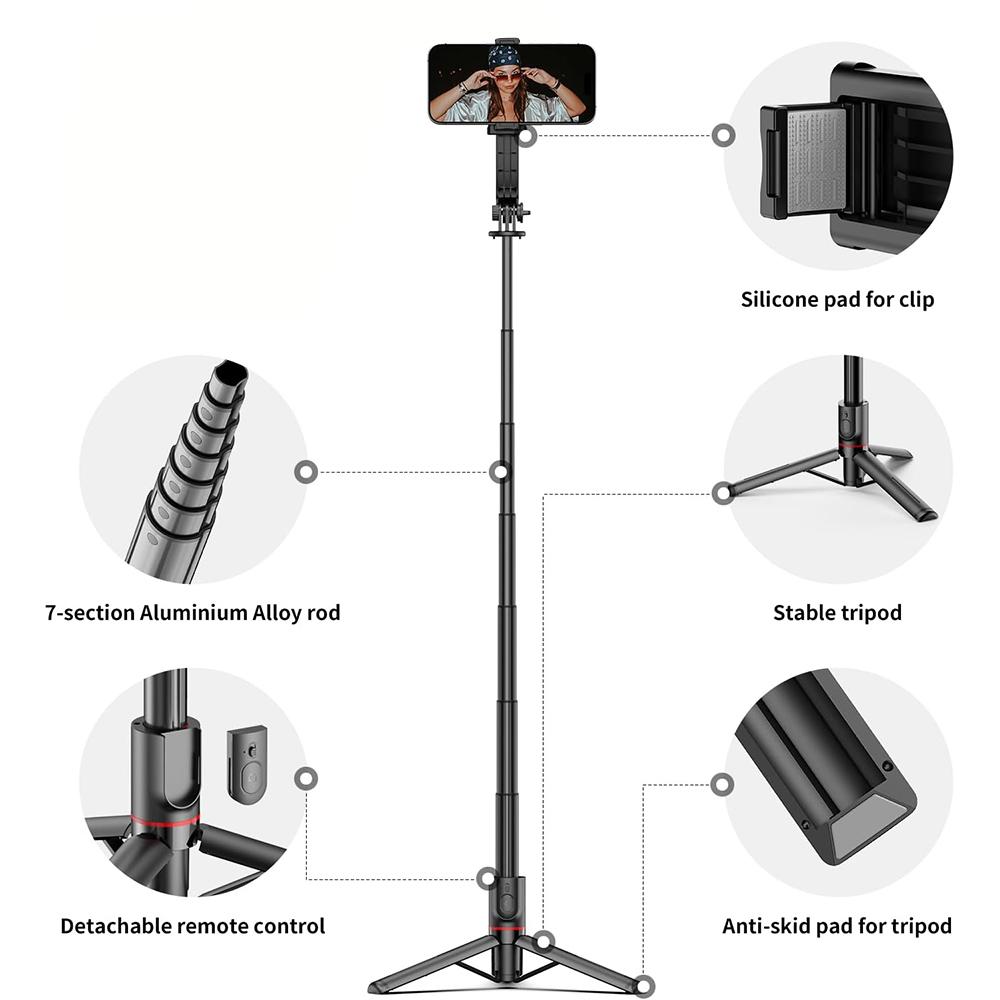 【FaddishDeal】Smartphone selfie stick, self-balancing with remote control, can be rotated 360 degrees, for video recording of the phone stabilizer Cellphone.