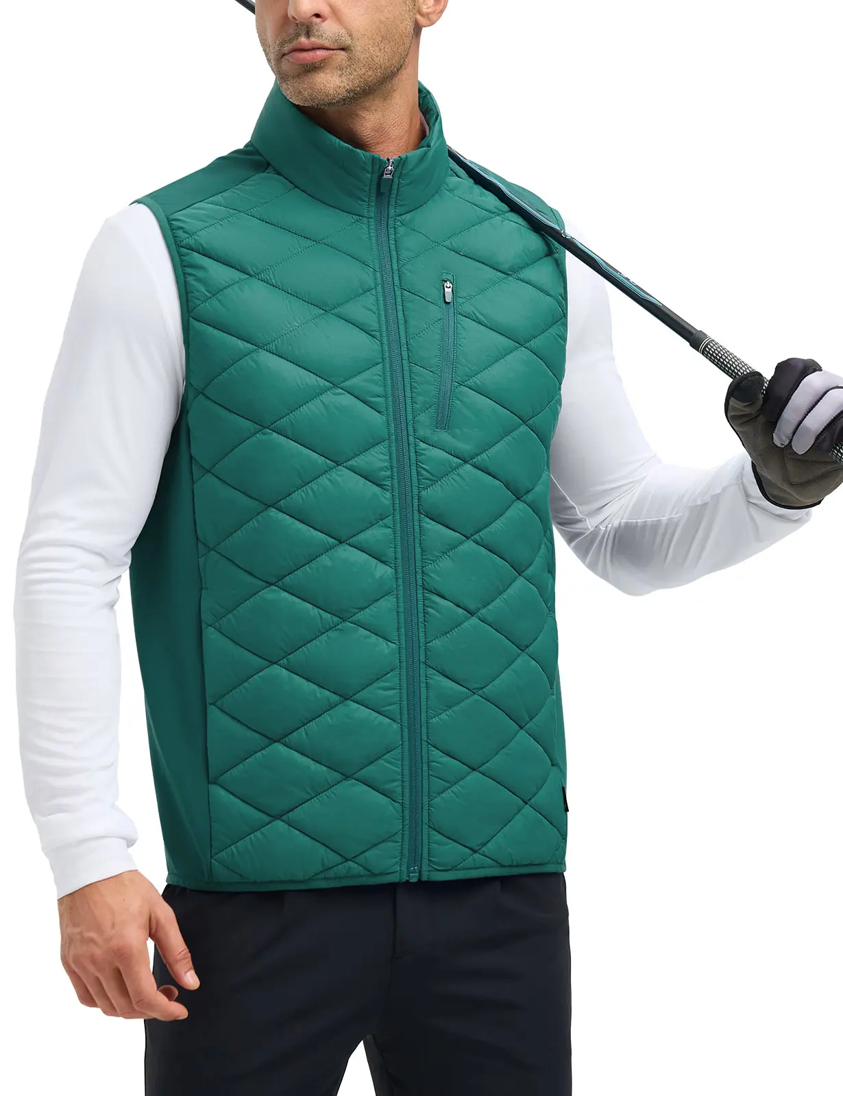 baleaf Men's Lightweight Puffer Vest, Water Resistant Windproof Insulated Golf Outerwear with Stretchy Panels, Activewear, Outdoor