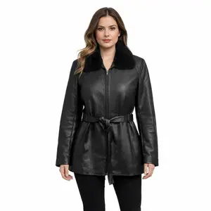 Women's soft genuine napa leather front zipper closure fashion jacket brand New