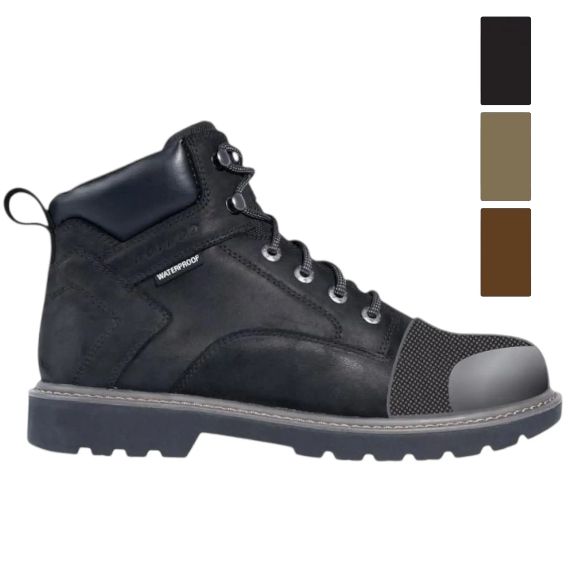 ROTHCO Tradesman Men's Worker Boots, 6 Inch Waterproof Composite Toe Design with Side Zipper, Nylon Mesh & Non-Slip Lug Outsole