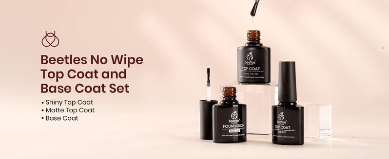 Beetles Gel Top Coat Base Coat Set for Gel Nail Polish, 3Pcs No Wipe Base Gel Matte & Shiny Top Coat, Long Lasting High Gloss and Matte Effects Soak off Uv Led Gel DIY at Home Beetles Gel Top Coat Base Coat Set for Gel Nail Polish, 3Pcs No Wipe Base Gel Matte & Shiny Top Coat, Long Lasting High Gloss and Matte Effects Soak off Uv Led Gel DIY at Home