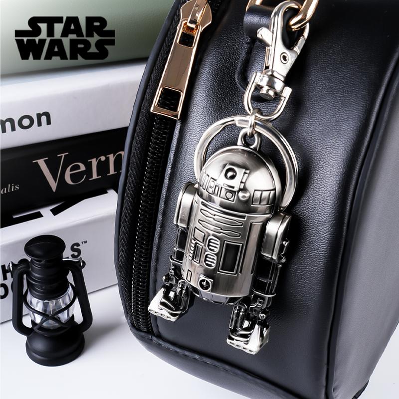 Star Wars Metal Keychain 1PC Officially Licensed Vehicles Astromech Droids Keyring Zinc Alloy Suitable Fans Gift Backpack Decor Bag Clip Pendant 3D Design Drop-proof Durable Accessory Collection Millennium Falcon X-Wing R2-D2 BB-8