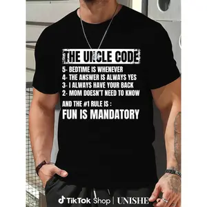 New Uncle Gift – Uncle Code Art Unisex 100% Cotton T-Shirt for Brother, Nephew, Niece