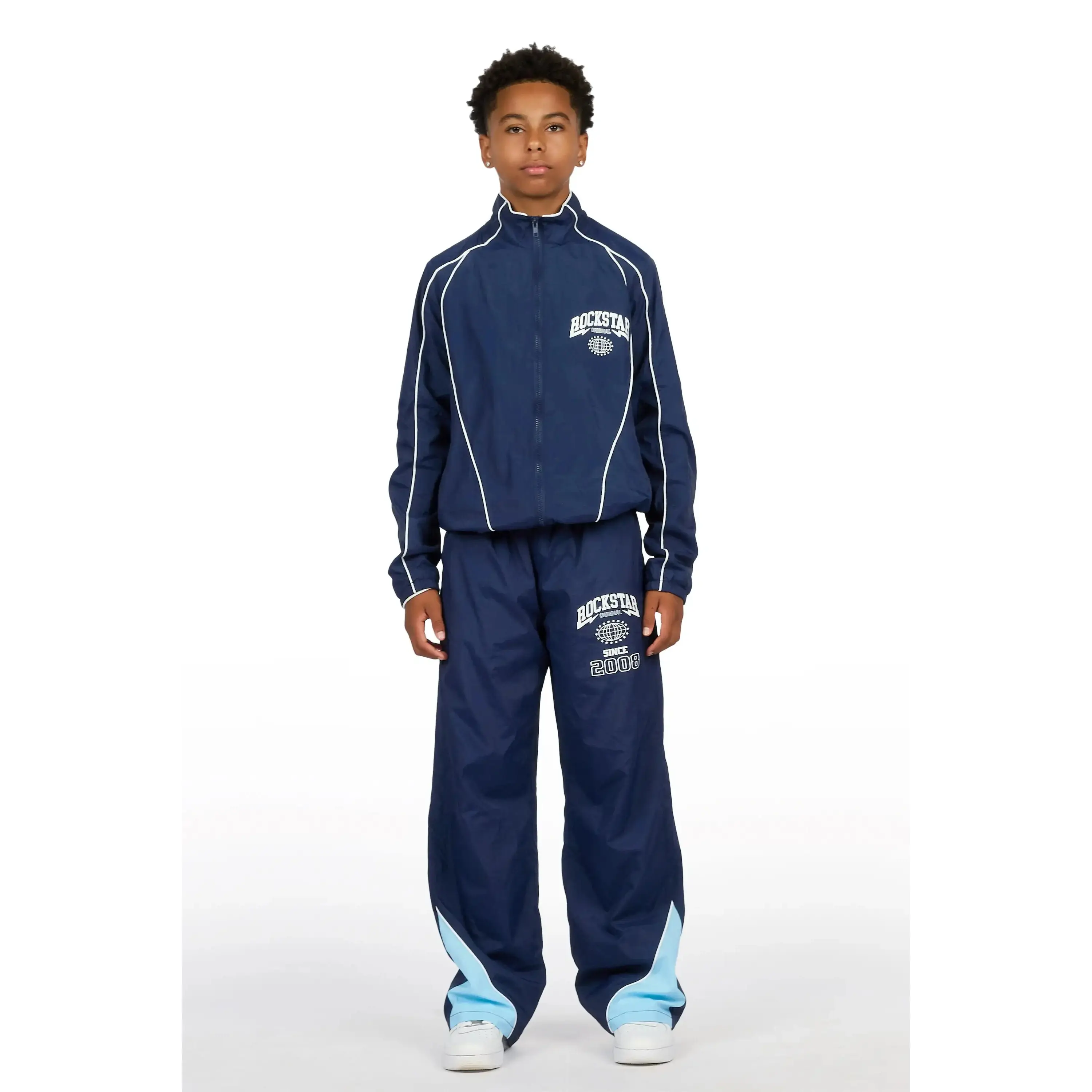 Boys Ventoso Blue Windbreaker Jacket Track Set