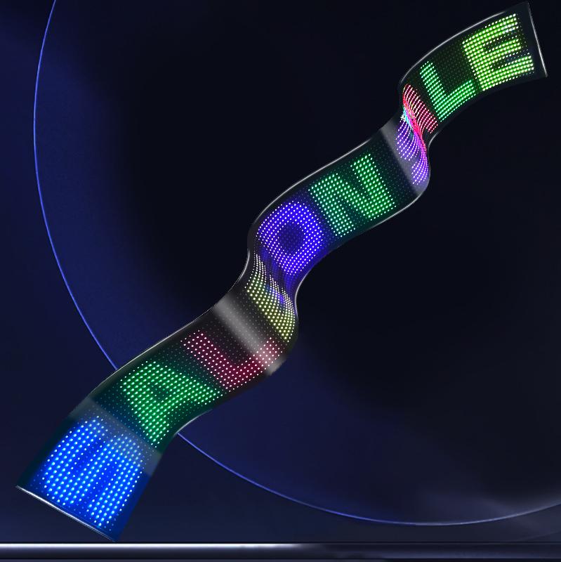 LED Flexible Display Screen Extra-Large Size: 7.56*69.37 Inches with App & Remote Control, Color LED Sign Board for Store Shop Advertisement Display, TikTok Shop Holiday Haul, IP65 Waterproof Soft Large Screen for Window and Front Desk Advertising