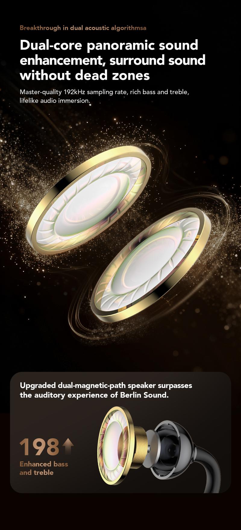 MINISO MS503 Heart Rate Monitoring Earbuds, Support Heart Rate and Blood Oxygen Detection,Clip On Wireless Headphones, Bluetooth 6.0 Earphones,  IPX5 Waterproof Audio Earbuds for Music & Calls, Comfortable for Sports