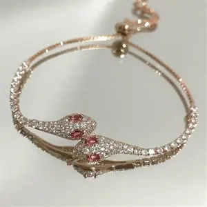 Zircon Stone Adjustable Snake Bracelet