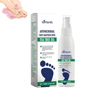 Tea Tree Oil Foot Spray - Plantar Moisturizing Deodorant for Odor Control & Dry Feet Care, Natural Foot Sanitizer with Antifungal Properties,Ximonth Clear Foot Sanitizer Spray,for Foot & Shoe Freshness