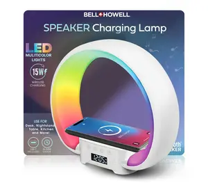 Bell + Howell LED Speaker Charging Lamp with Alarm Clock