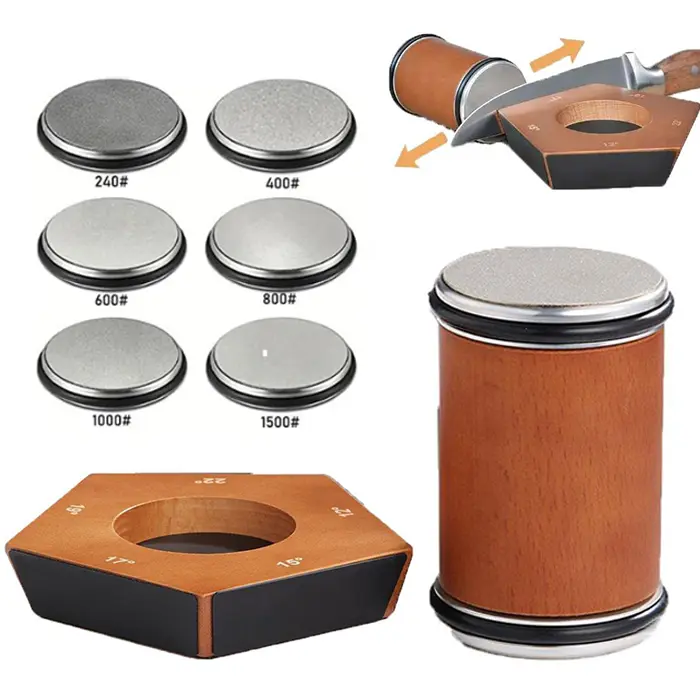 Rolling Knife Sharpener Tool, Rolling Knife Sharpener Kit, Wooden, Kitchenware, Knife Sharpening with Diamonds for Steel of Any Hardness, Kitchen knife Sharpener with Degree Magnetic Angle Gifts