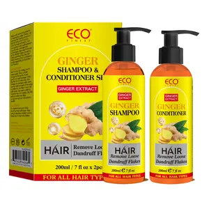 ECO GINGER Shampoo and Conditioner Set with Ginger Oil & Keratin for Hair Loss Thinning Hair for Men and Women  Scalp Wellness nourishes hair Gentle Anti-Dandruff clarifying black