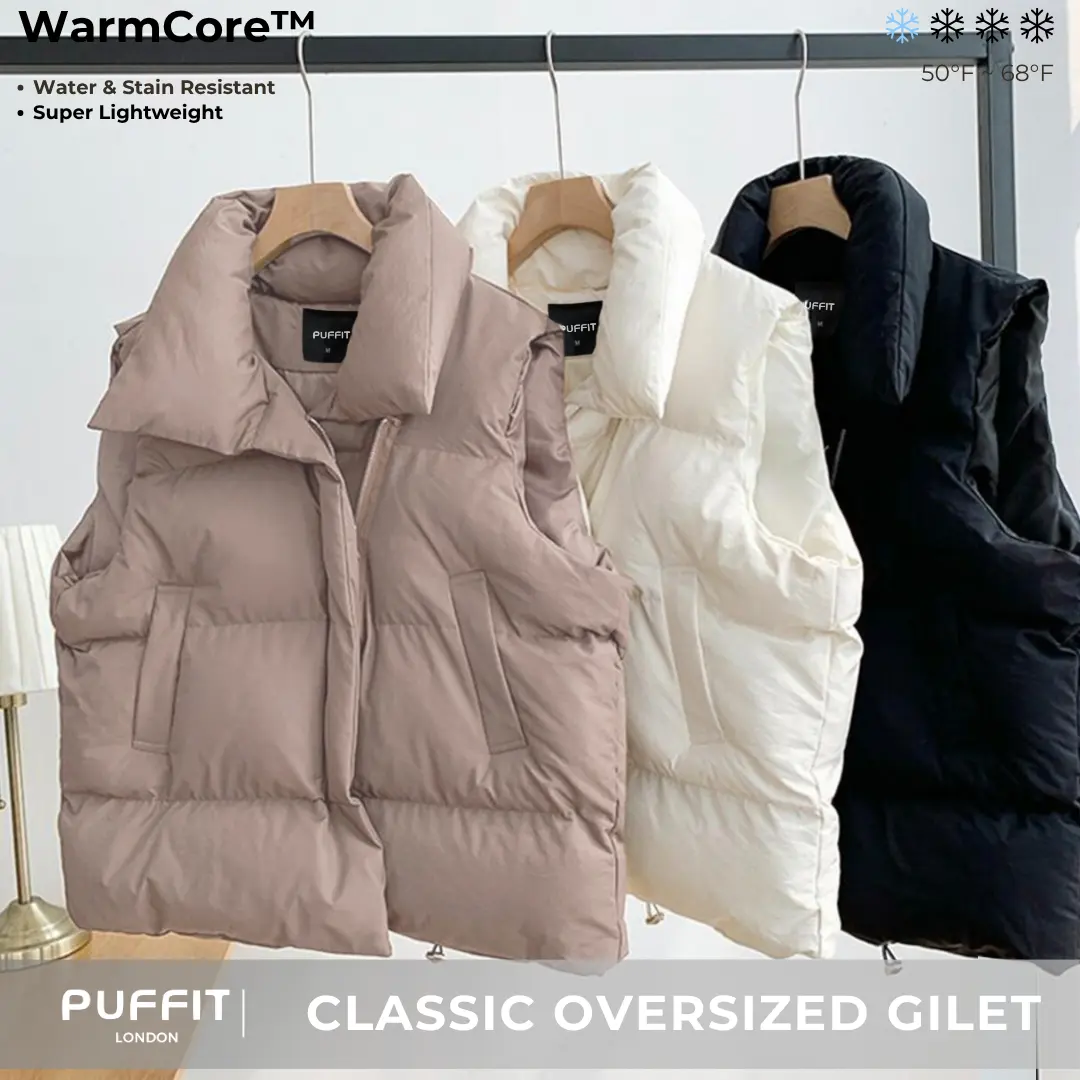 【Clearance】PUFFIT WarmCore Premium Women Warmer Oversized Puffer Gilet,Sleeveless Waistcoat Quilted Vest,Water Repellent Deep Pockets Adjustable Toggles,Versatile Style,Fall,Winter,2026 Shopping