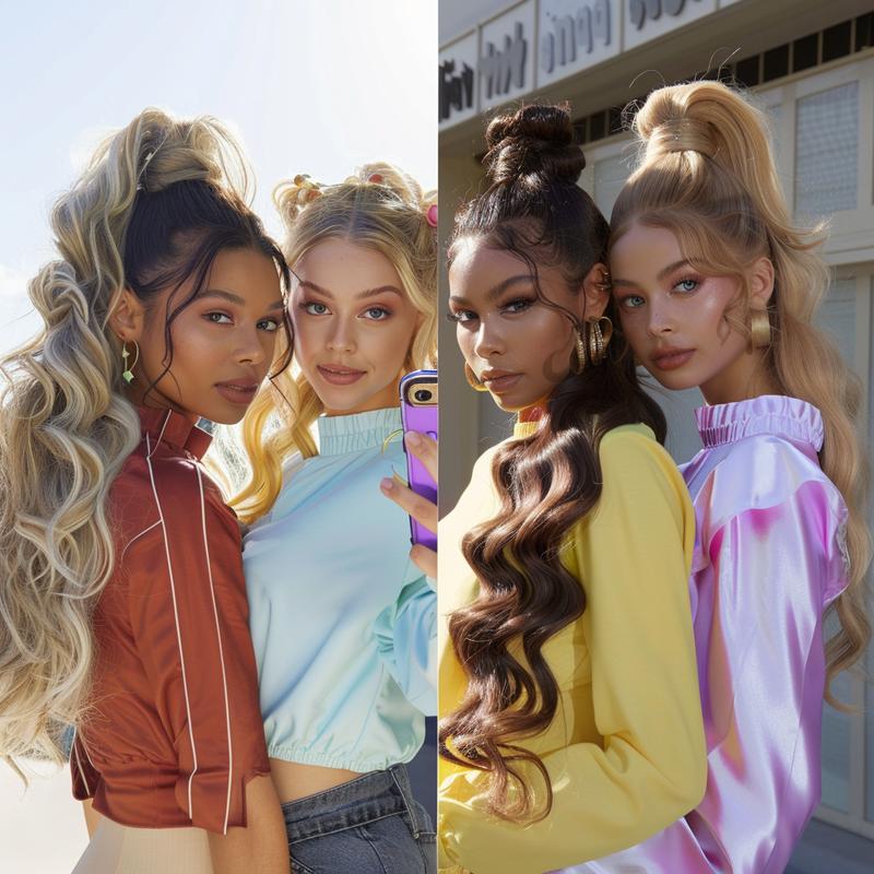 WearNGO 14 Inch Magic Paste Ponytail Extension, 100g 1 Piece Wavy Curly Synthetic Hairpiece, Seamless Invisible Wrap Around Pony Tail for Women, Heat Resistant (Multiple Colors) WearNGO 14 Inch Magic Paste Ponytail Extension, 100g 1 Piece Wavy Curly Synthetic Hairpiece, Seamless Invisible Wrap Around Pony Tail for Women, Heat Resistant (Multiple Colors)