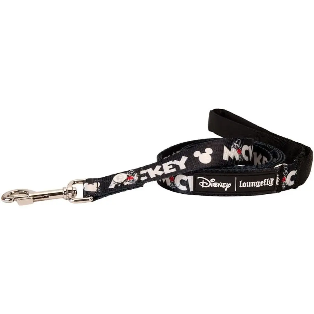Loungefly Disney Mickey Mouse Nylon Dog Leash - 1" W x 72" L, Adventure-Ready Pet Accessory for Dog Collars & Leads