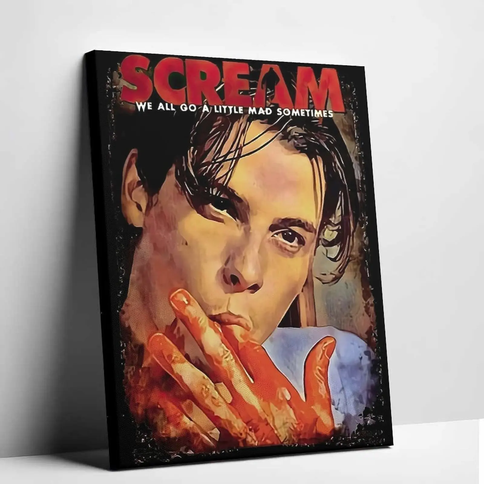 Billy Loomis Spooky Horror Film Scene Preppy Dark Aesthetic Canvas Wall Art Print, Living Room Decor, Bedroom Items, Home Decor Gift, Above Bed Wall Decor, Home Decor Items