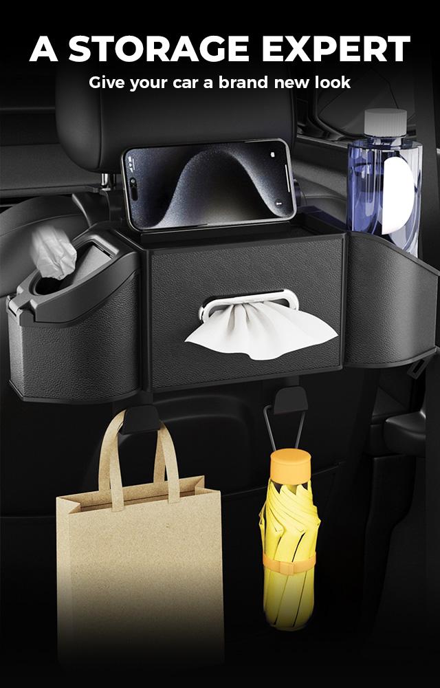 Car Seat Back Storage Box - Simple & Functional Organizer for Car Interiors with Tissue Holder & Trash Can - Enhance Utility Without Clutter #FallFreshness