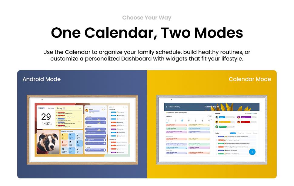 2026 ApoloSign Dual-Mode Digital Family Wall Calendar, 15.6" 21.5" Planner Calendar for Kids Chore Chart, Voice Control & Gemini AI, Tasks, Daily Routines, Schedules Organizer, No Subscription Fee, Supports Customize Widget Dashboard