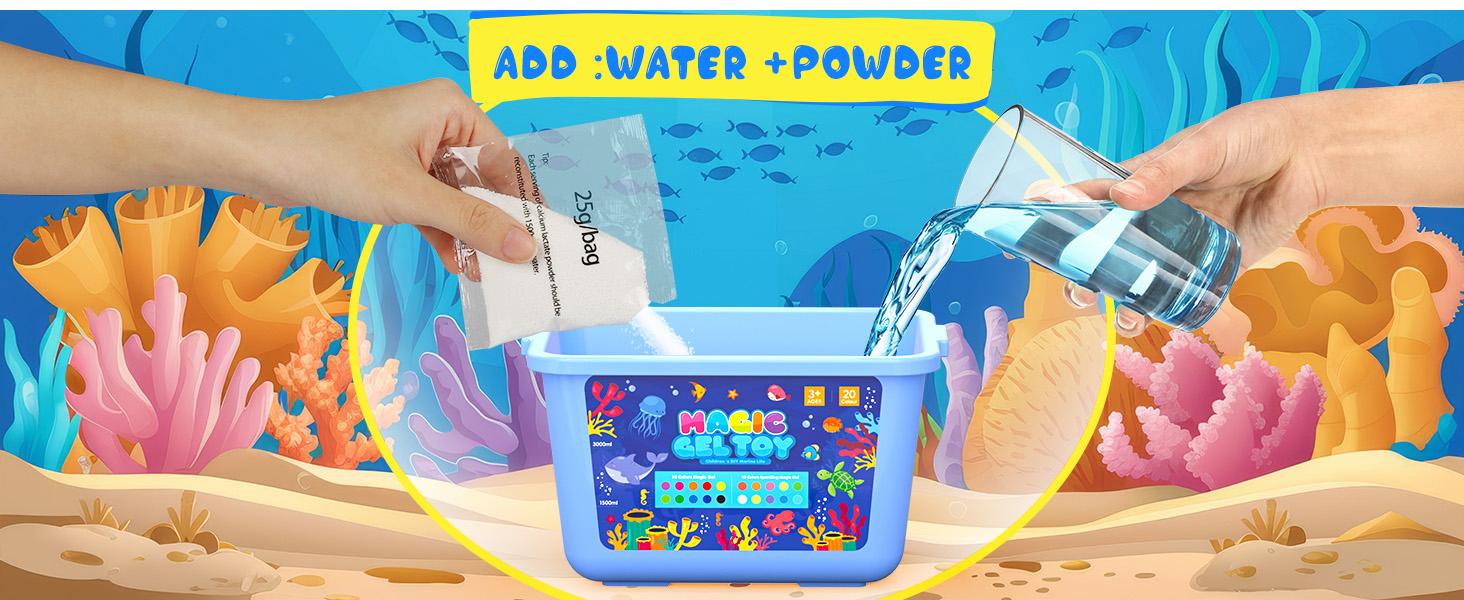 Joyfresh Magic Gel Water Pets Elf Toy Kit, Aqua Water Gel Kit for Kids, Creative Squishy Maker Toy with 20 Magic and 16 Shape Molds Pets, Birthday Gifts Crafts DIY for Kids