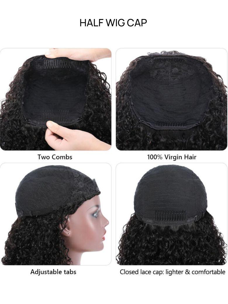 Nadula Flip Over Half Wigs With Drawstring No Glue Seamless 180% Density Kinky Curly Human Hair Wigs Minimal Leave Out Beginner Friendly TikTokShopStockUp