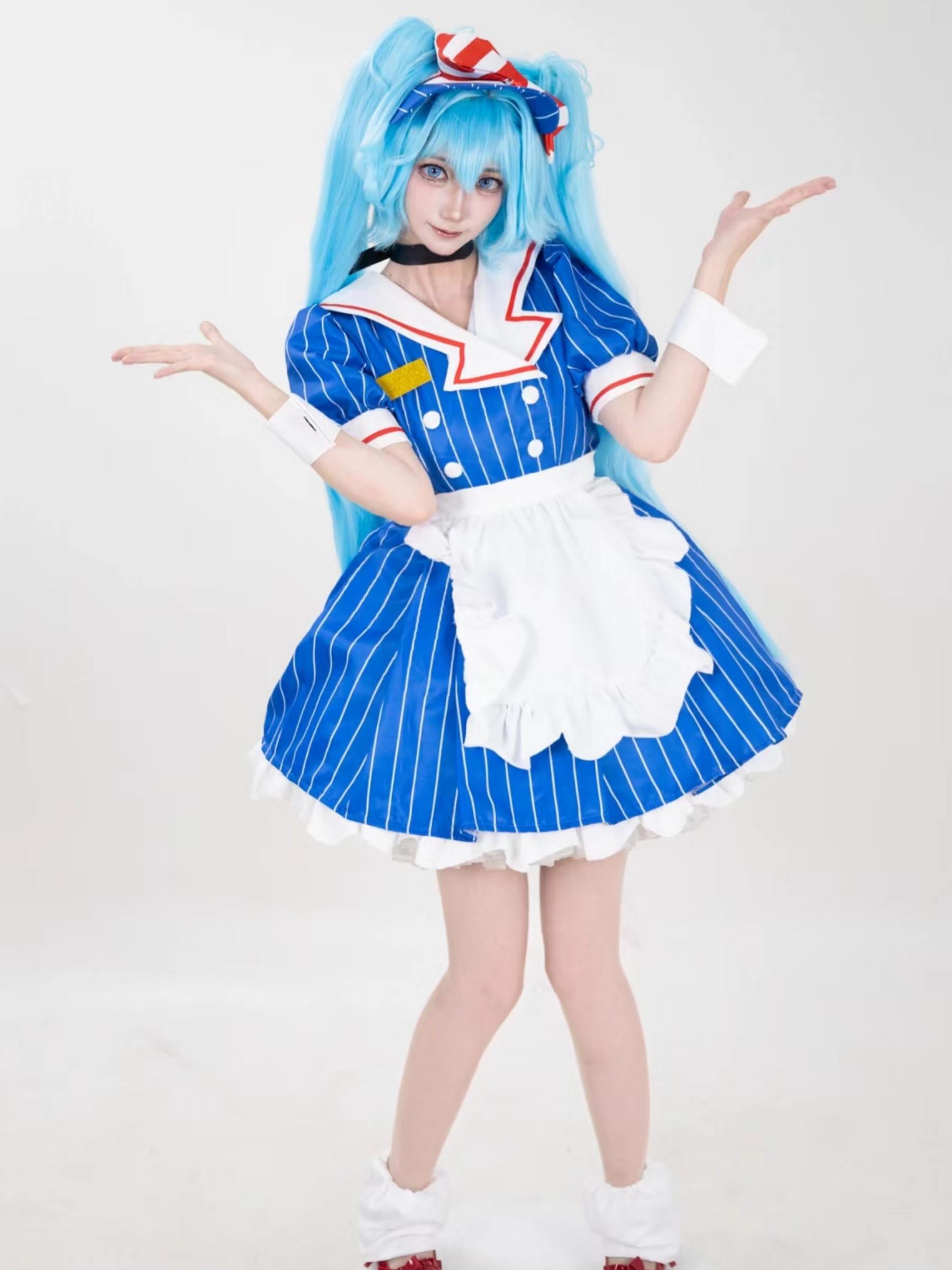 Vocaloid 01 Cosplay Costume, Mesmerize Hatsune Cosplay Costume Blue Maid  Dress for Halloween Womenswear Clothes - TikTok Shop