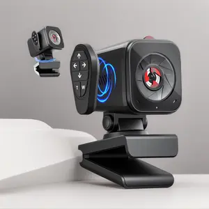 Webcam for PC/Laptop/Mac with Remote Control, 2K Computer Camera, Low-Light Correction, AI-Noise Canceling Mics, Adjustable Field of View, Built-in Privacy Cover, Stereo Mics