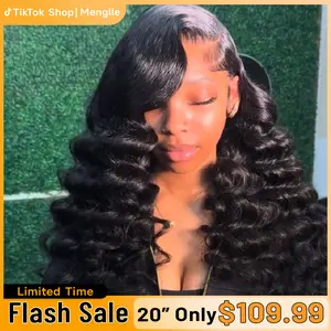 [200% Density] Menglle Loose Deep Wave 13x4 Lace Front Wigs Human Hair Pre Cut Lace Glueless Bounce Wand Curly Wig Natural Hairline Beginner Friendly#springfresh#GiftedInLove