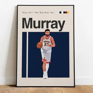 Jamal Murray Basketball Poster - Denver Nuggets Playoff Performer Art - Minimalist NBA Guard Print - Unframed Sports Wall Decor
