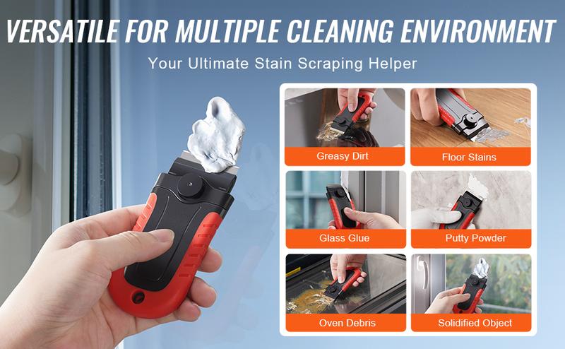 VEVOR Razor Blade Scraper Locking Scraper Tool 15 Extra Blades with Security Cap VEVOR Razor Blade Scraper Locking Scraper Tool 15 Extra Blades with Security Cap