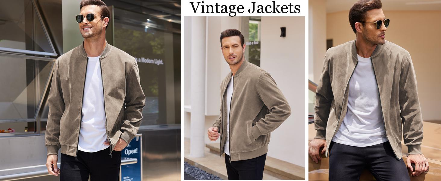 COOFANDY Fall Outfits men's spring, 100% polyester lightweight early summer thin casual jacket retro lightweight classic men's clothing Jeans T-Shirt Coats Soft Blazers