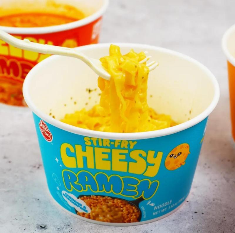 OTTOGI OTOKI Cheesy Ramen Korean Instant Noodles 4 flavors to choose 4 Packs in Cheddar Flavor , Cheddar & Mascarpone Flavor, Spicy Chili & Cheddar Flavor, Spicy Cheddar & Mascarpone Flavor  Creamy & Savory Stir-Fry Ramen