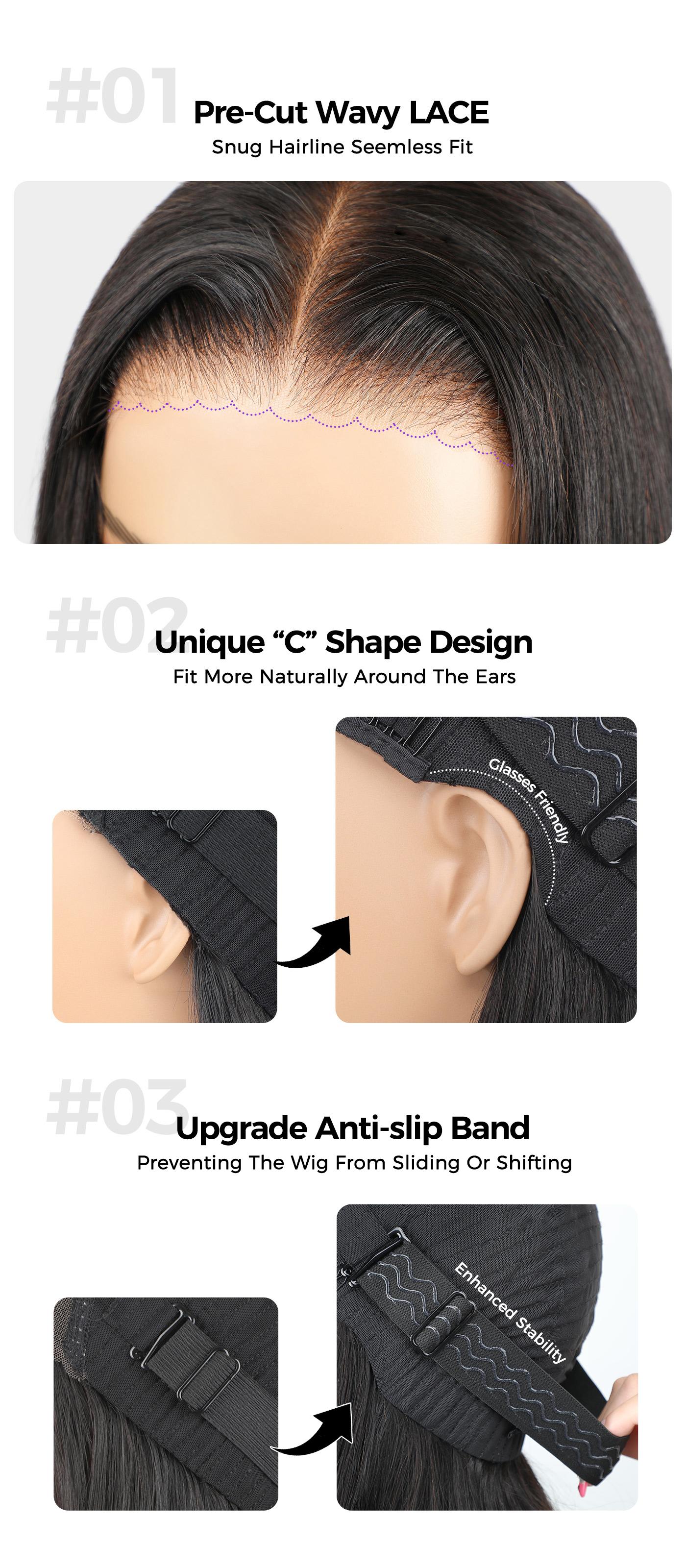 OQ HAIR Ash Blonde Honey Highlight Color Body Wave Pre-Cut 7x5 Lace Wig Pre Plucked Bleached Wear Go Glueless Wig Human Hair