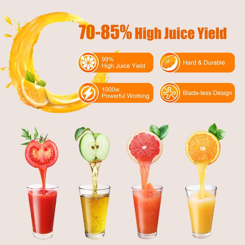 Electric Juicer Machine, 1000W Centrifugal Juicer Extractor with 2.6" Feed Chute, 2 Speeds Juice Maker for fruit carrot orange apple pomegranate Vegetable, Easy to Clean