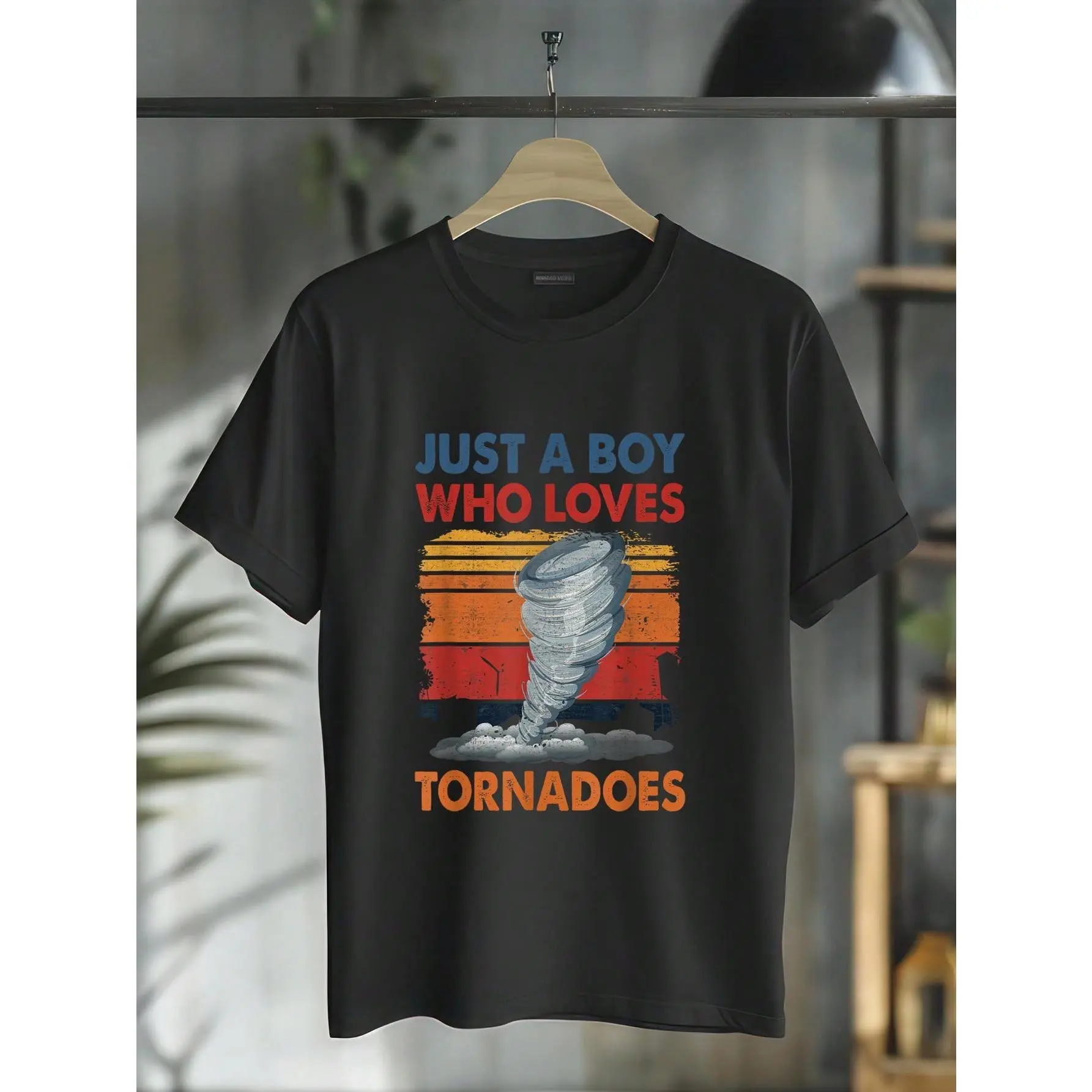 100% Cotton Just A Boy Who Loves Tornado Weather Storm Tornado Chaser T-Shirt