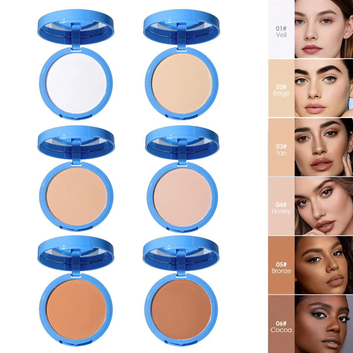 Multicolor Pressed Setting Powder for a Soft Matte Finish, Oil-Control Face Makeup Palette, Waterproof and Long-Lasting Cosmetic, Soft Matte Makeup, Makeup Beauty Cosmetics