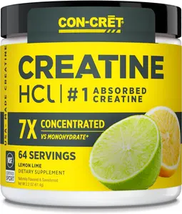 Creatine HCl Powder Supplement for Muscle Strength Energy and Workout Performance, Fast Absorbing Creatine Hydrochloride for Muscle Recovery and Endurance, Lemon Lime Fitness Supplement for Men and Women