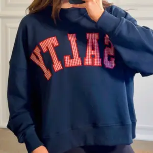 Sun An Sand Salty Oversized Mock Neck Sweatshirt Navy