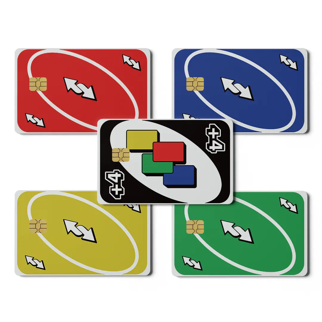 5pc Funny Reverse Credit Card Sticker, For Bank, Metro, Key Card, Debit, Credit Card Decal Skin
