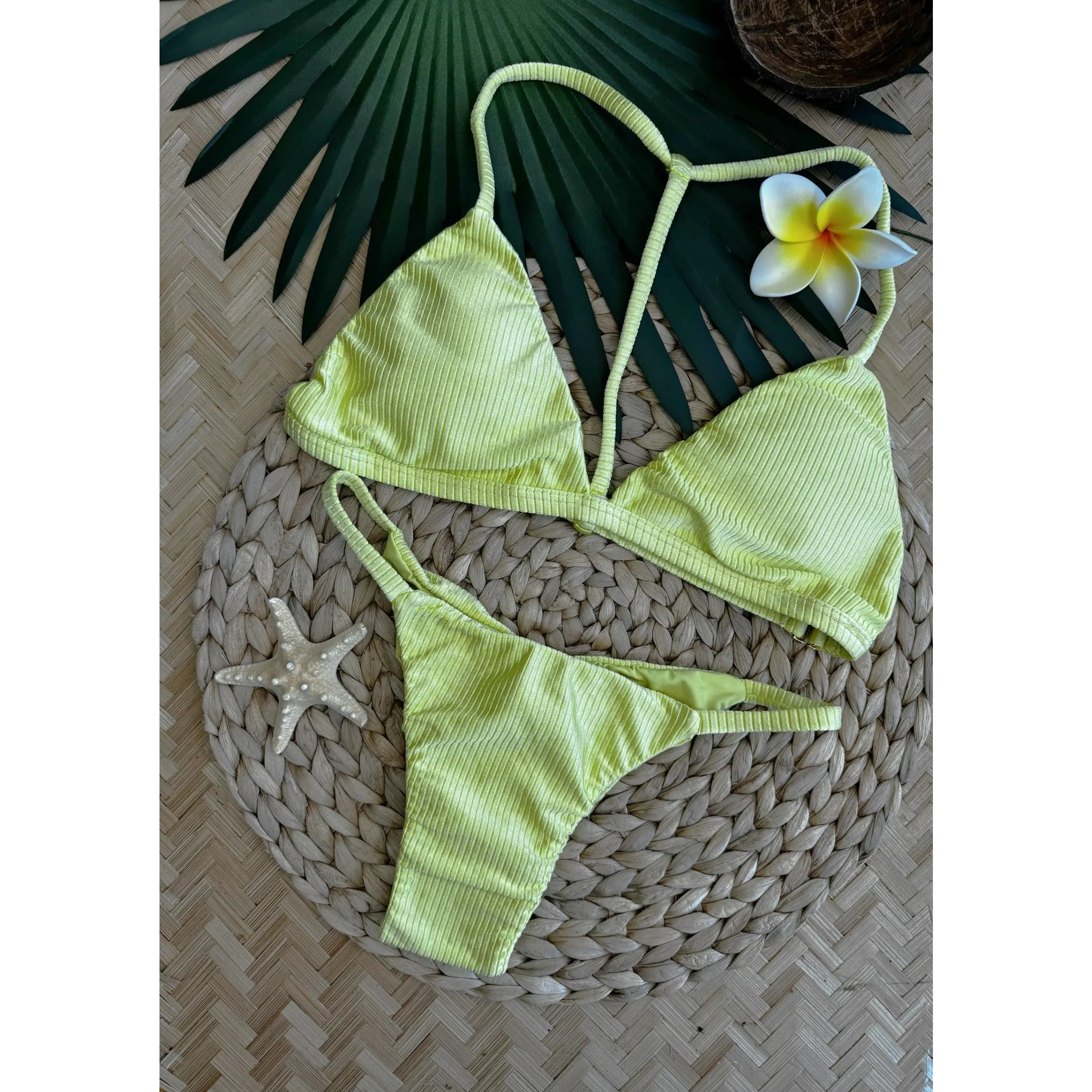 Olivia Fixed T-Back Top + Cheeky Scrunch Bikini Bottoms