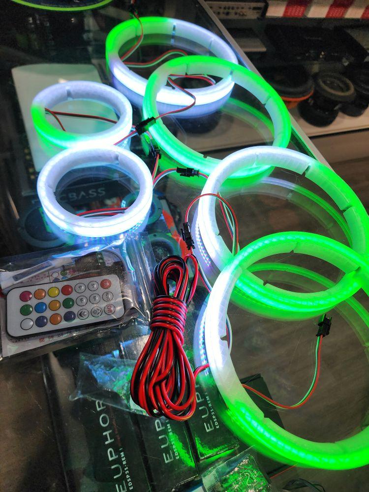 Smart Speakers LED Ring 6.5                                         Incluye Control remoto , controlador , 10 ft wire power and ground  universales para cualquier bocina 6.5 Deaf Bonce, sp audio, db drive Remote