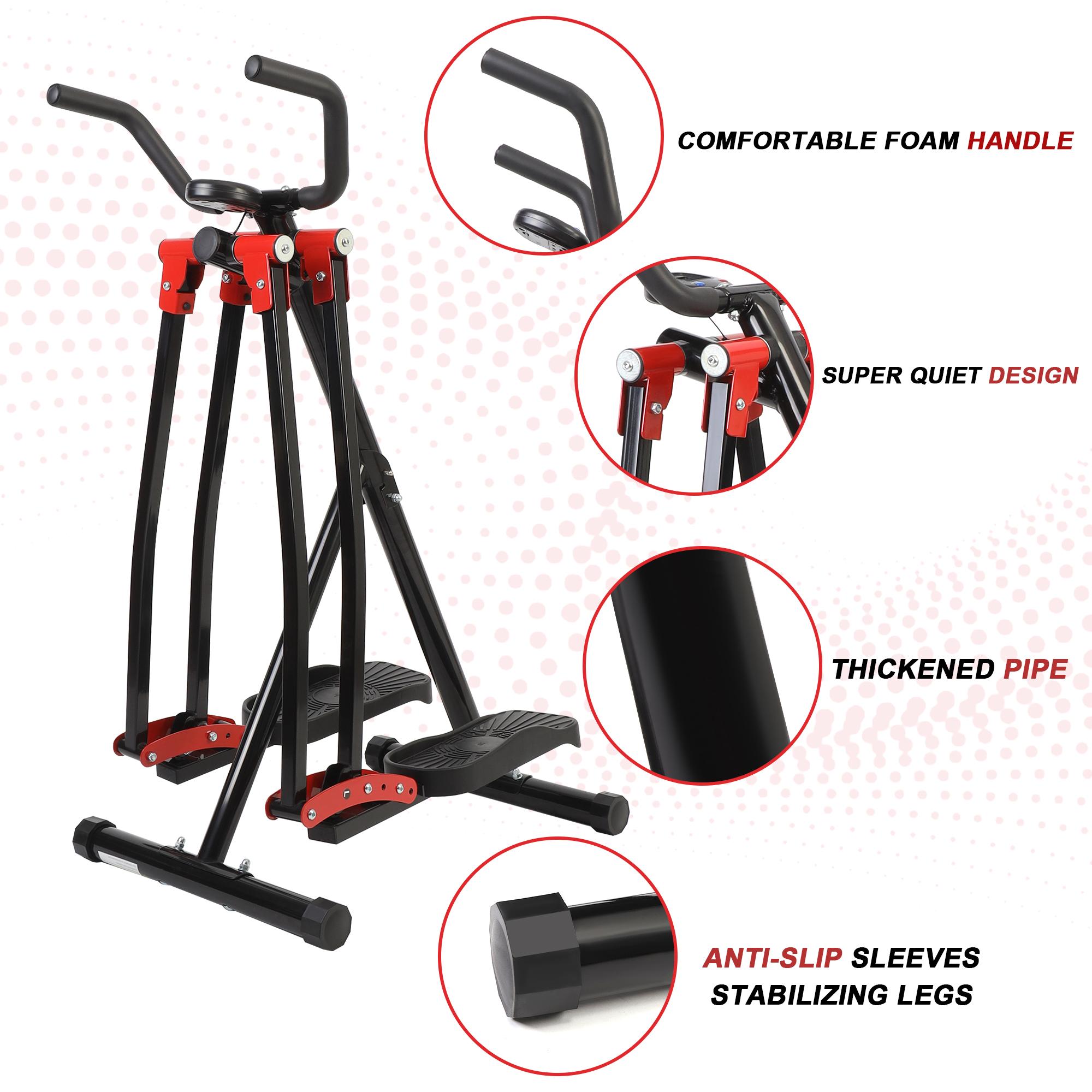 Air Walker Cross Trainer Glider - Home Gym Fitness Exercise Machine with LCD, Supports Up to 350 LBS, Ideal for Cardio Workouts