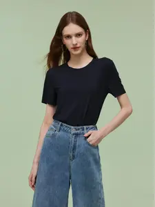 Two-pack (Black & White) Modal Round Neck Unisex T-Shirt