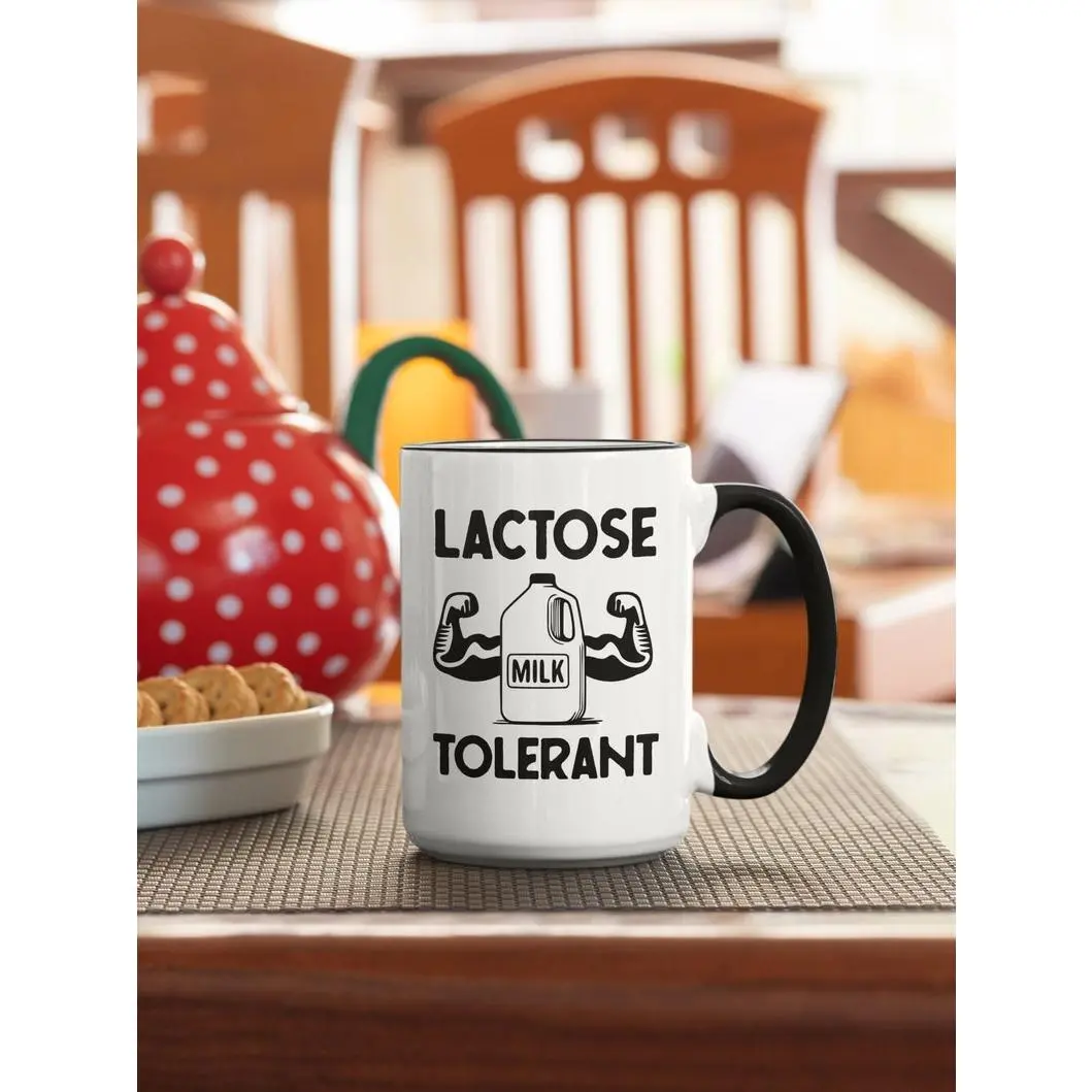 Lactose Tolerant Mug, Funny Meme Gift, Milk Lover Gift, Lactose Coffee Cup, Humorous Birthday Christmas Presents, Dairy Lover Gifts