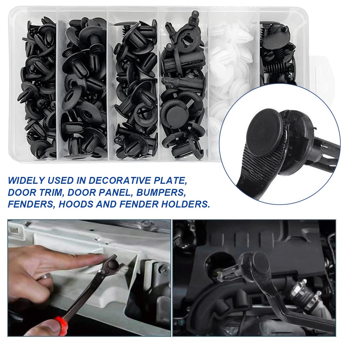 100 PCS Universal Expansion Screw Clips Set for Automobiles ,Mudguard Leaf Plates Door Panel Clips, Bumper Push Fastener Rivet Clamp Expansion Screw, Universal Rivets Fasteners Replacement Kit 100 PCS Universal Expansion Screw Clips Set for Automobiles ,Mudguard Leaf Plates Door Panel Clips, Bumper Push Fastener Rivet Clamp Expansion Screw, Universal Rivets Fasteners Replacement Kit