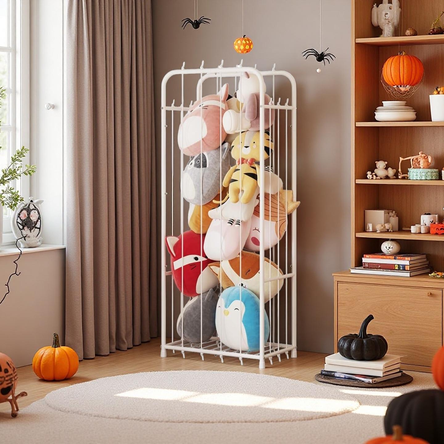 Stuffed Animal Storage Zoo Stuffed Animal Holder Space Save Vertical Stuffed Animals Storage PVC with Elastic Band and Net for Playroom Bedroom Nursery Deals For You Days Organiser Multicolor