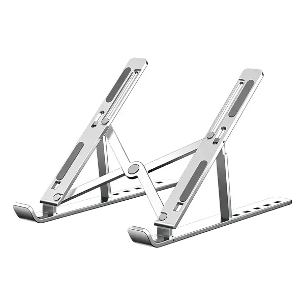 Ergonomic Adjustable Laptop Stand for Desk, Dual Foldable Computer Riser with Advanced Heat-Vent, Heavy-Duty Portable Notebook Holder for Posture Correction