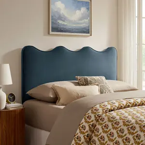 Athena Stain-Resistant Performance Velvet Full Size Headboard in Cadet Blue